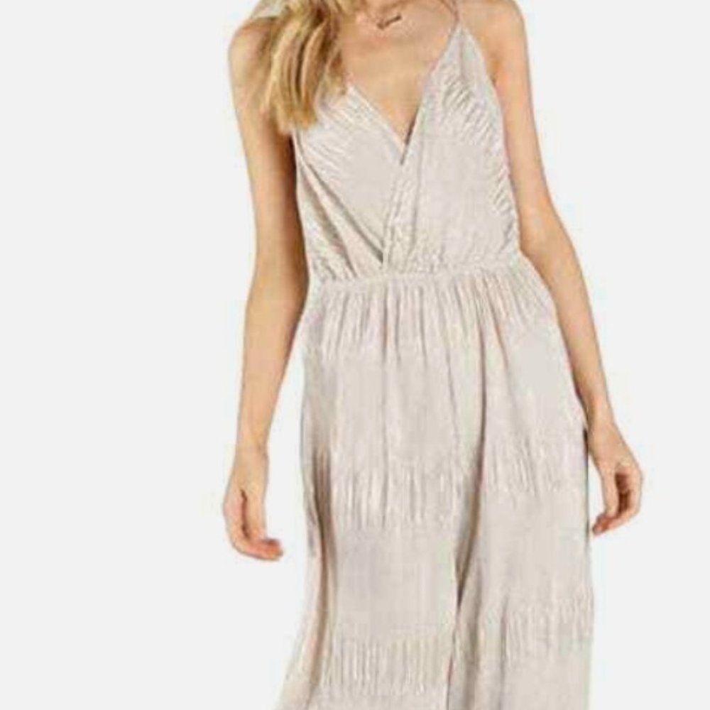 Honey Punch Champagne Shimmer Jumpsuit | Size S